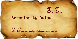 Bercsinszky Dalma névjegykártya